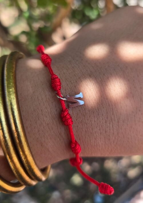 Pulsera 7 nudos inicial N plata