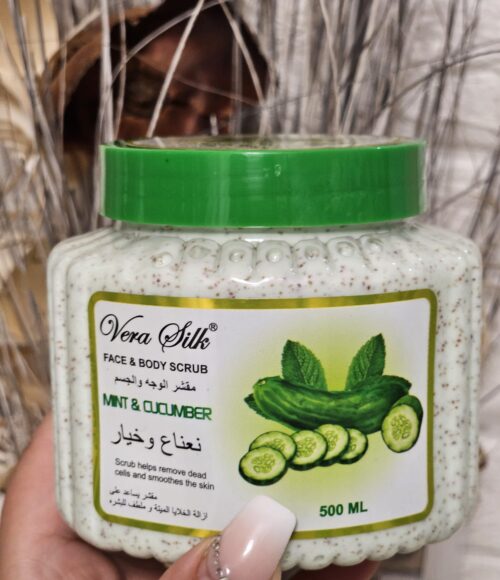 VERA SILK Exfoliante facial y Corporal Menta y Pepino 500ml
