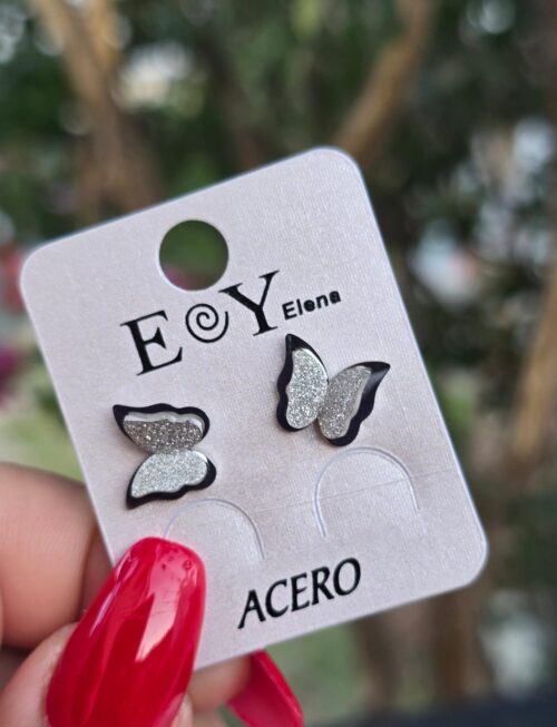 Pendientes mariposa plata 001