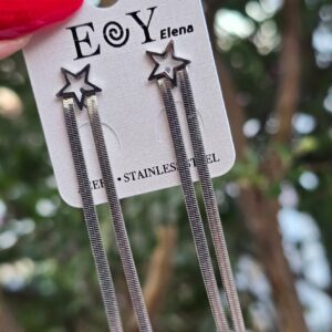 Pendiente estrella plata 011