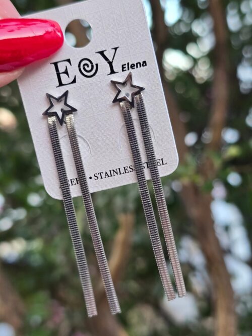 Pendiente estrella plata 011