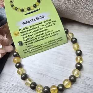 Pulsera Citrino y Pirita - Imán del éxito