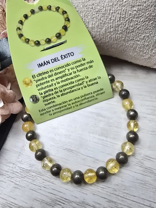 Pulsera Citrino y Pirita - Imán del éxito