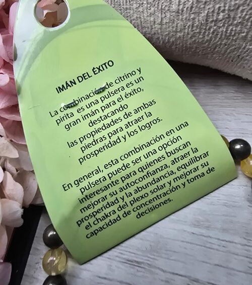 Pulsera Citrino y Pirita - Imán del éxito - Imagen 2