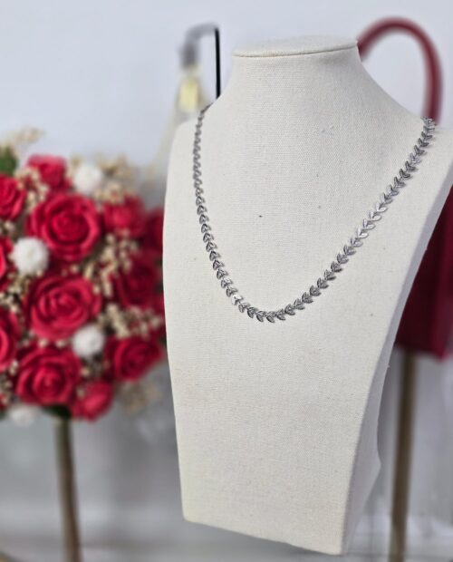 Collar Hojas Plateado - 001