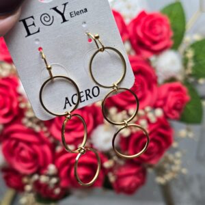 Pendientes Círculos Dorados - 007