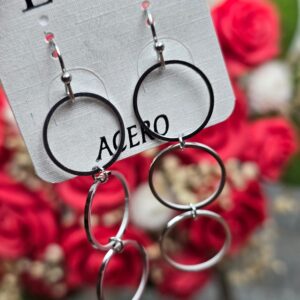 Pendientes Círculos Plateados - 007