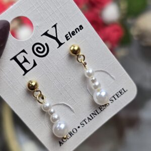 Pendientes Perlas Dorados - 011