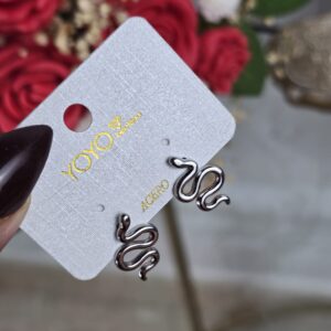 Pendientes Serpiente Plateados - 005