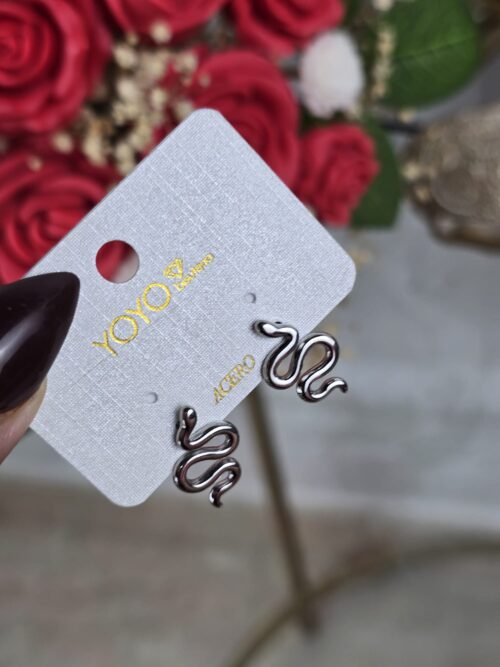 Pendientes Serpiente Plateados - 005