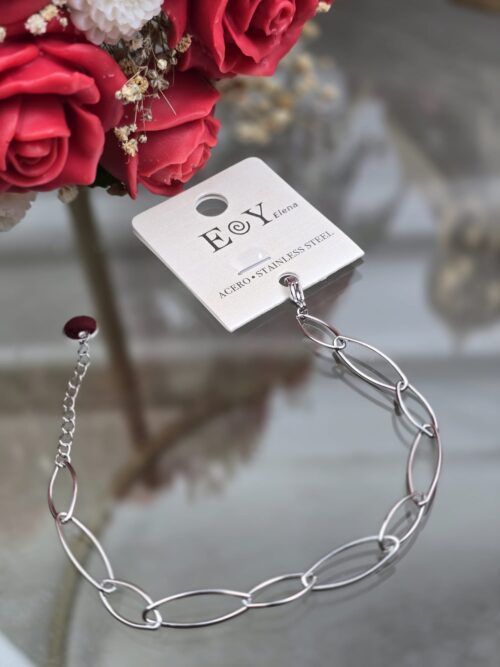 Pulsera Eslabón Plateada - 003