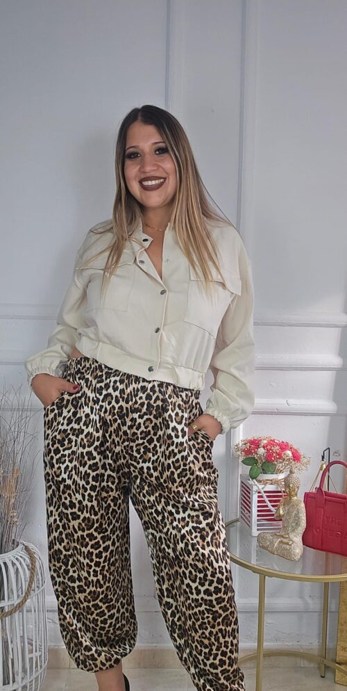 Pantalón Satén Leopardo - 1600 - Imagen 2