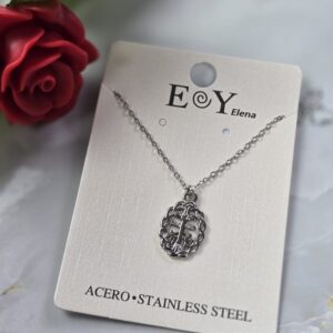 Collar Cruz de caravaca  plata 014