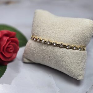 Pulsera brillantes oro 022
