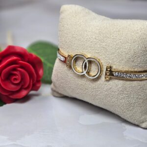 Pulsera doble O oro 025