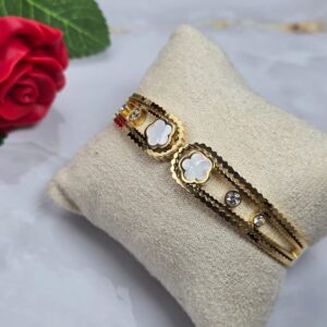 Pulsera oro Flor 026
