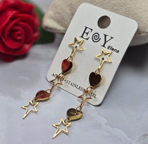 Pendientes estrella y corazón 033