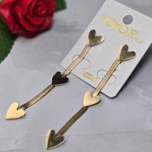 Pendientes corazón oro 035