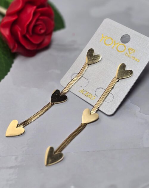 Pendientes corazón oro 035
