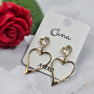 Pendientes corazón oro 041