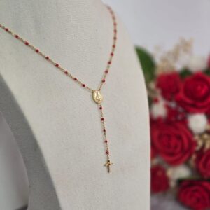 Collar Rosario virgen María oro 015