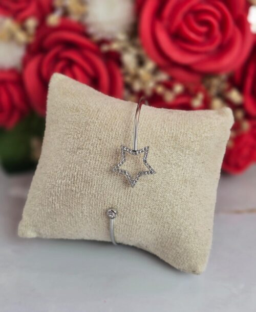 Pulsera estrella plata 024