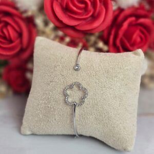 Pulsera Flor plata 020