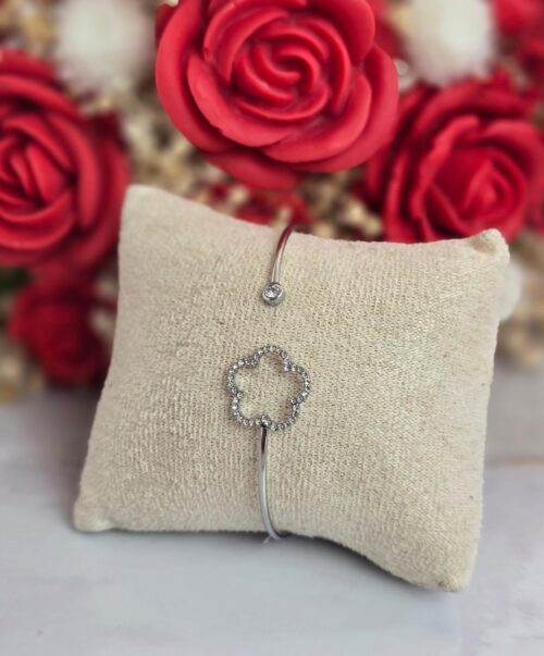 Pulsera Flor plata 020