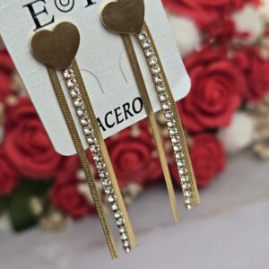 Pendientes corazón oro 050