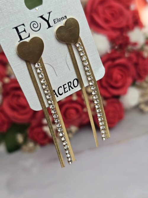Pendientes corazón oro 050