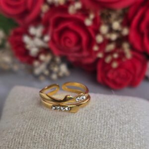 Anillo doble brillantes oro 004