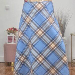 Falda Antelina Cuadros Celeste - 86001