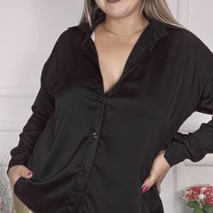 Camisa satén negro