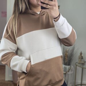Sudadera capucha camel 3379