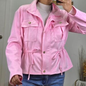 Chaqueta antelina cargo rosa 87008