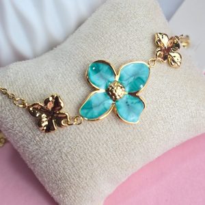 Pulsera flor oro 110