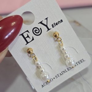 Pendientes perlas oro 802