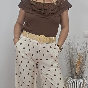 Pantalón cinturón lunares 26151