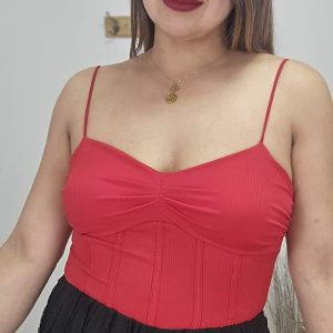 Blusa tirante canalé 11879