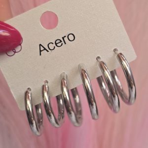 Set argollas plata 535