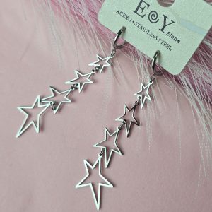 Argollas plata estrellas 513