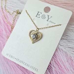 Collar doble corazón oro 510