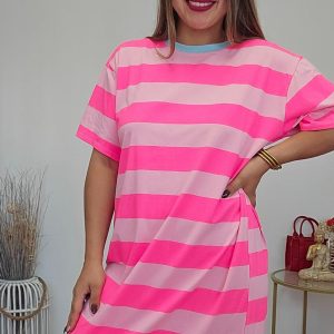 Vestido rayas Flúor curvy 20872