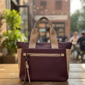 Bolso camel/burdeos 16111