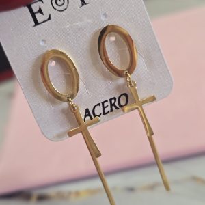 Pendientes Cruz Dorados - 104