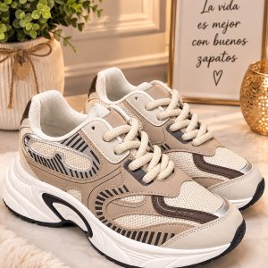 Tenis beige/chocolate GG733