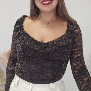 Blusa corset encaje 12429